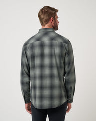 Cloud Flannel Plaid Button-Up