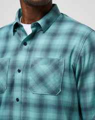 Cloud Flannel Plaid Button-Up