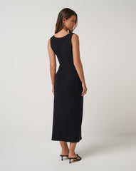 Cloud Rib Button Tank Dress