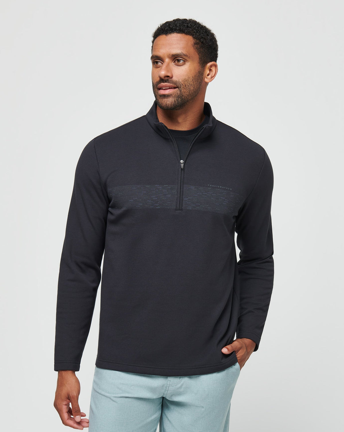 Upgraded Fleece Chest Stripe Quarter Zip