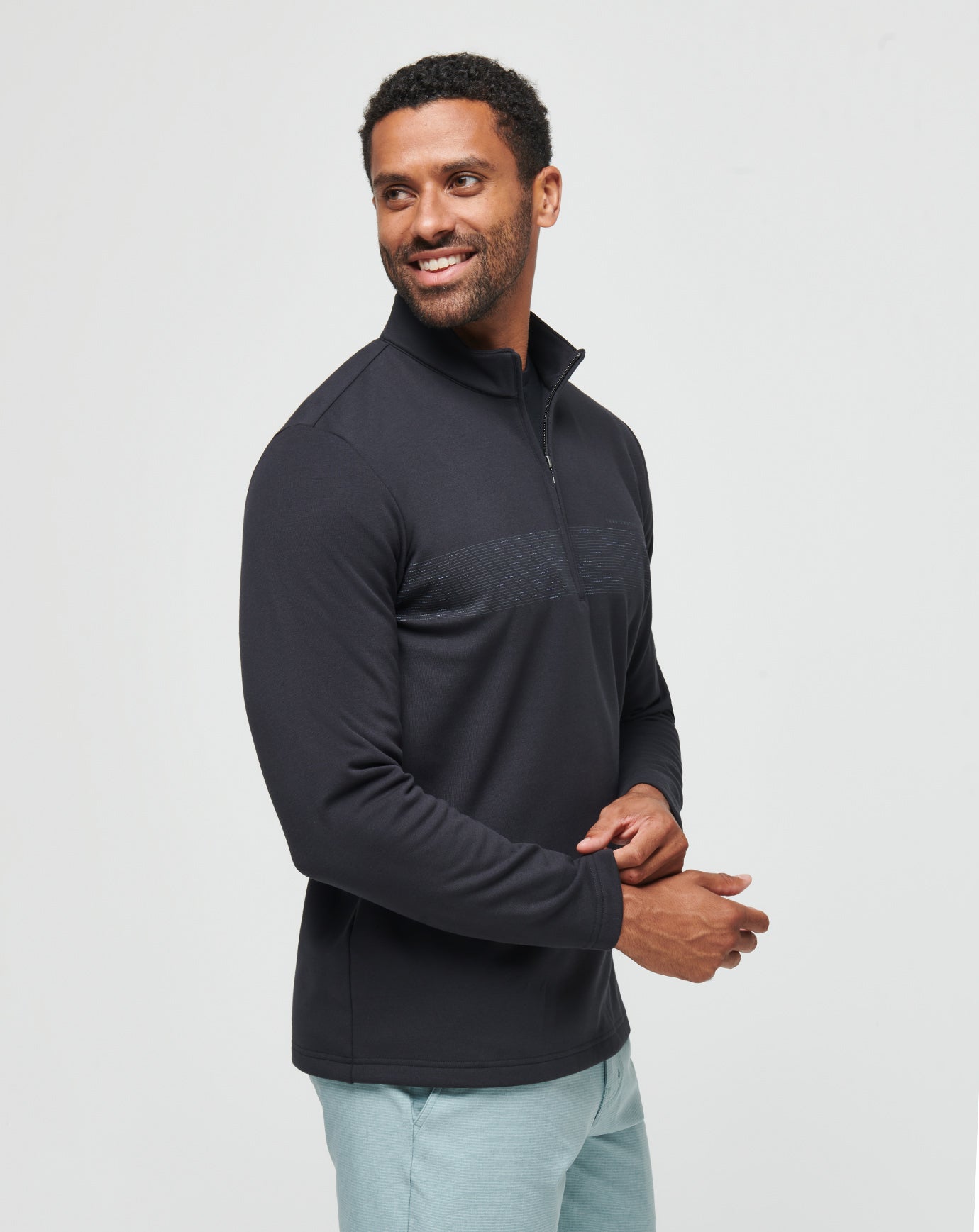 Upgraded Fleece Chest Stripe Quarter Zip