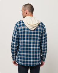 Cloud Flannel Hooded Button-Up