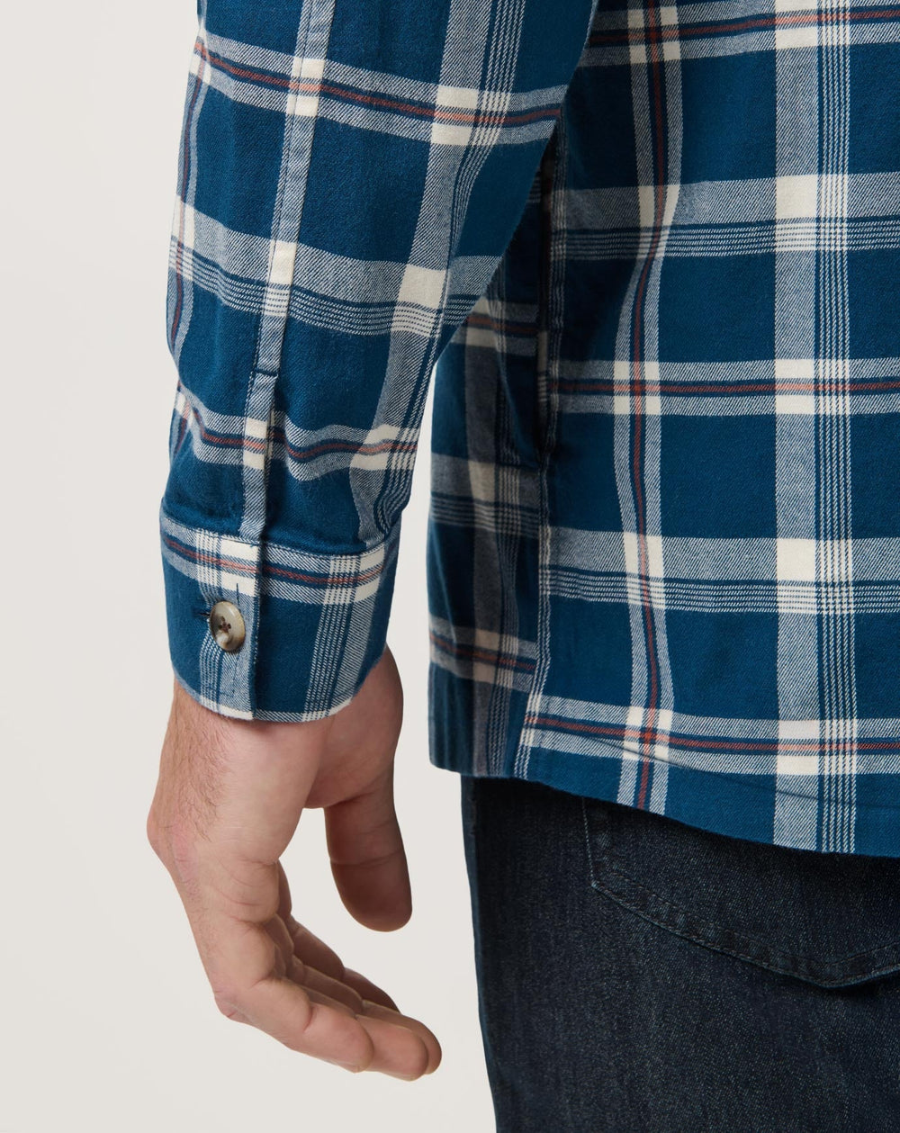 Cloud Flannel Hooded Button-Up