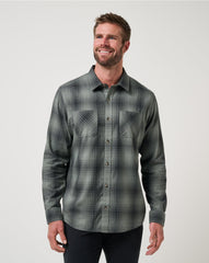 Cloud Flannel Plaid Button-Up
