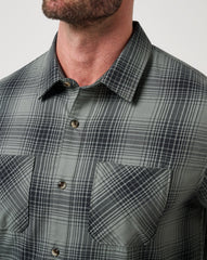 Cloud Flannel Plaid Button-Up