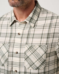 Cloud Flannel Plaid Button-Up