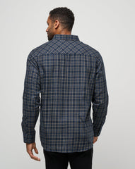Cloud Flannel Plaid Button-Up