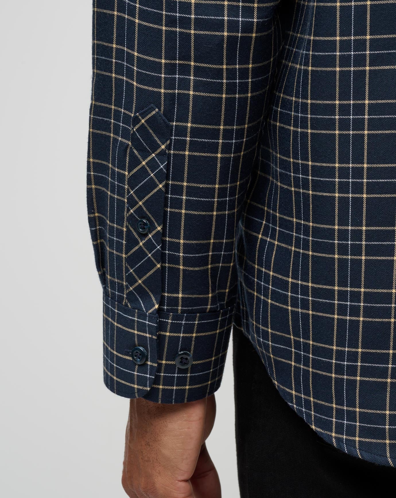 Cloud Flannel Plaid Button-Up