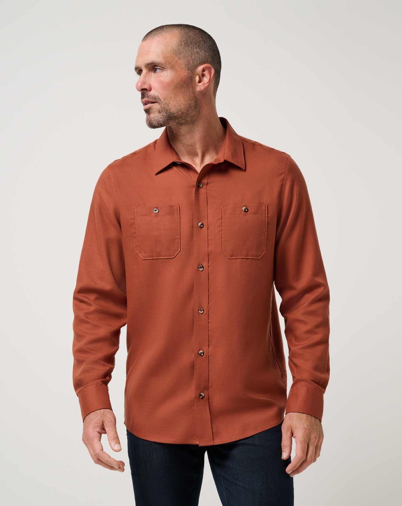 Cloud Flannel Button-Up