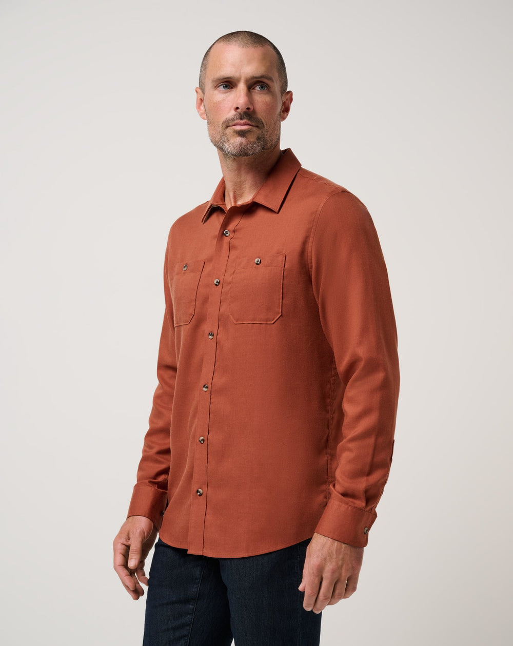 Cloud Flannel Button-Up