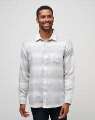 Cloud Flannel Stripe Button-Up