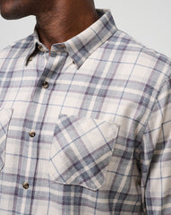 Cloud Flannel Plaid Button-Up