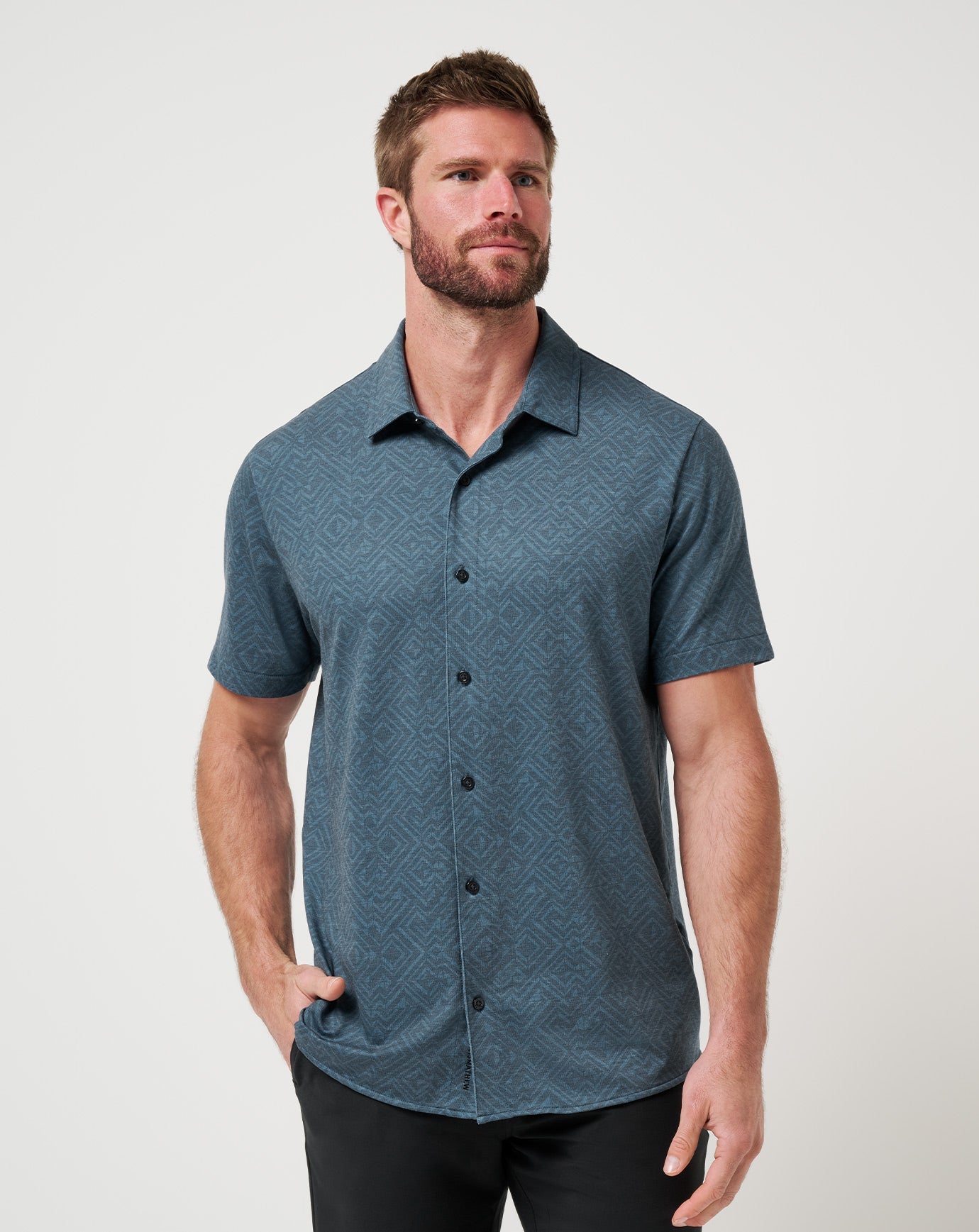 Knit Featherweight Night Button-Up