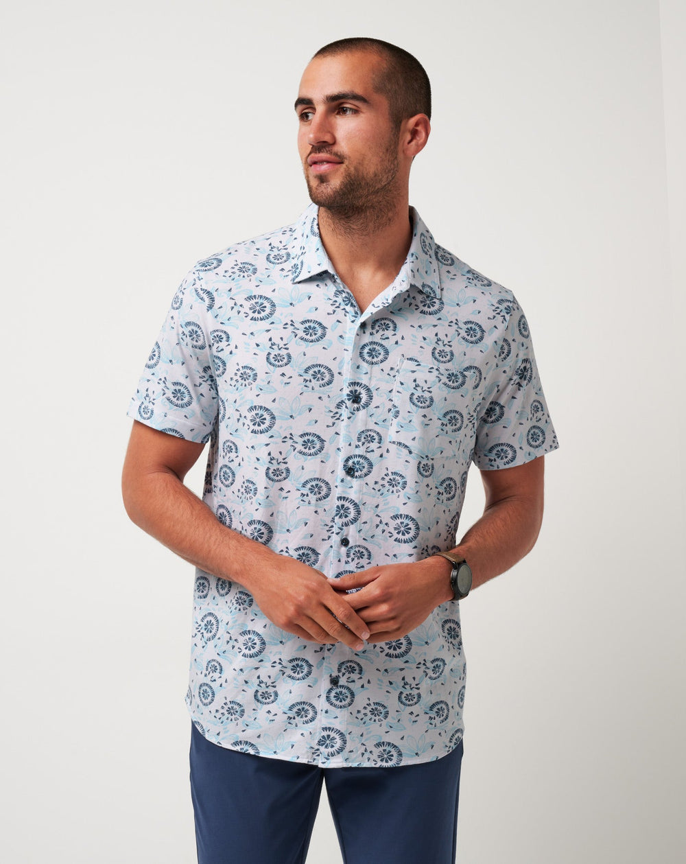 Knit Flourish Button-Up