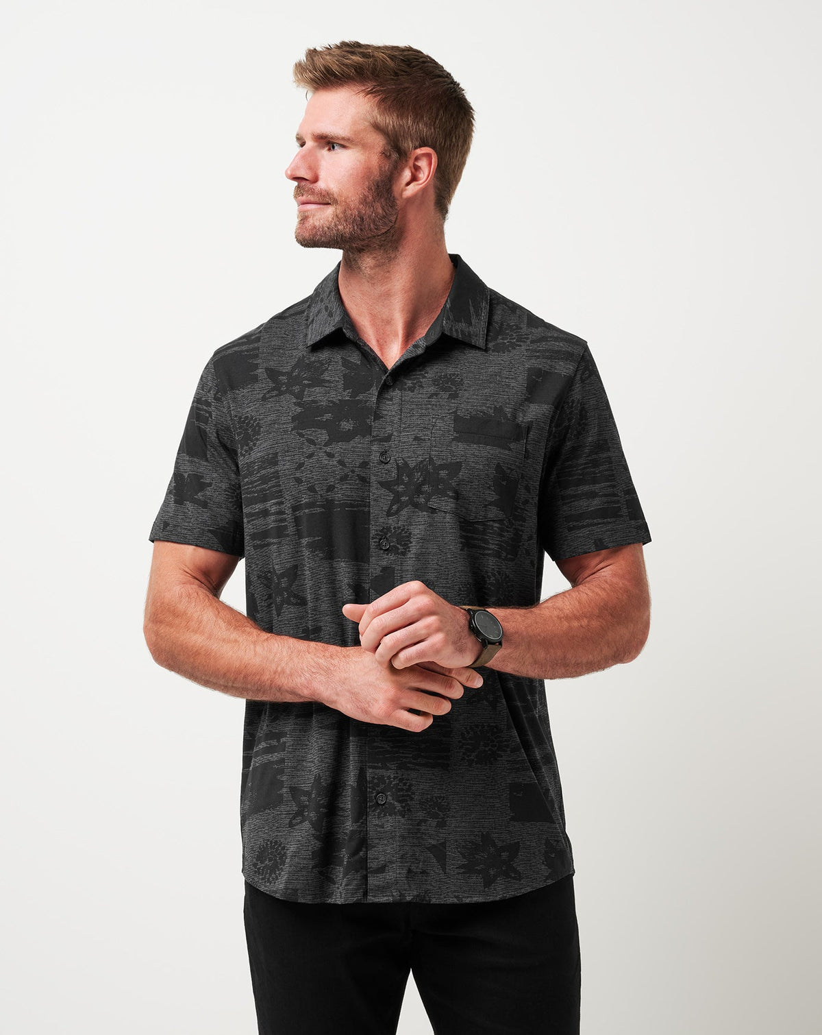 Knit Gravitation Button-Up