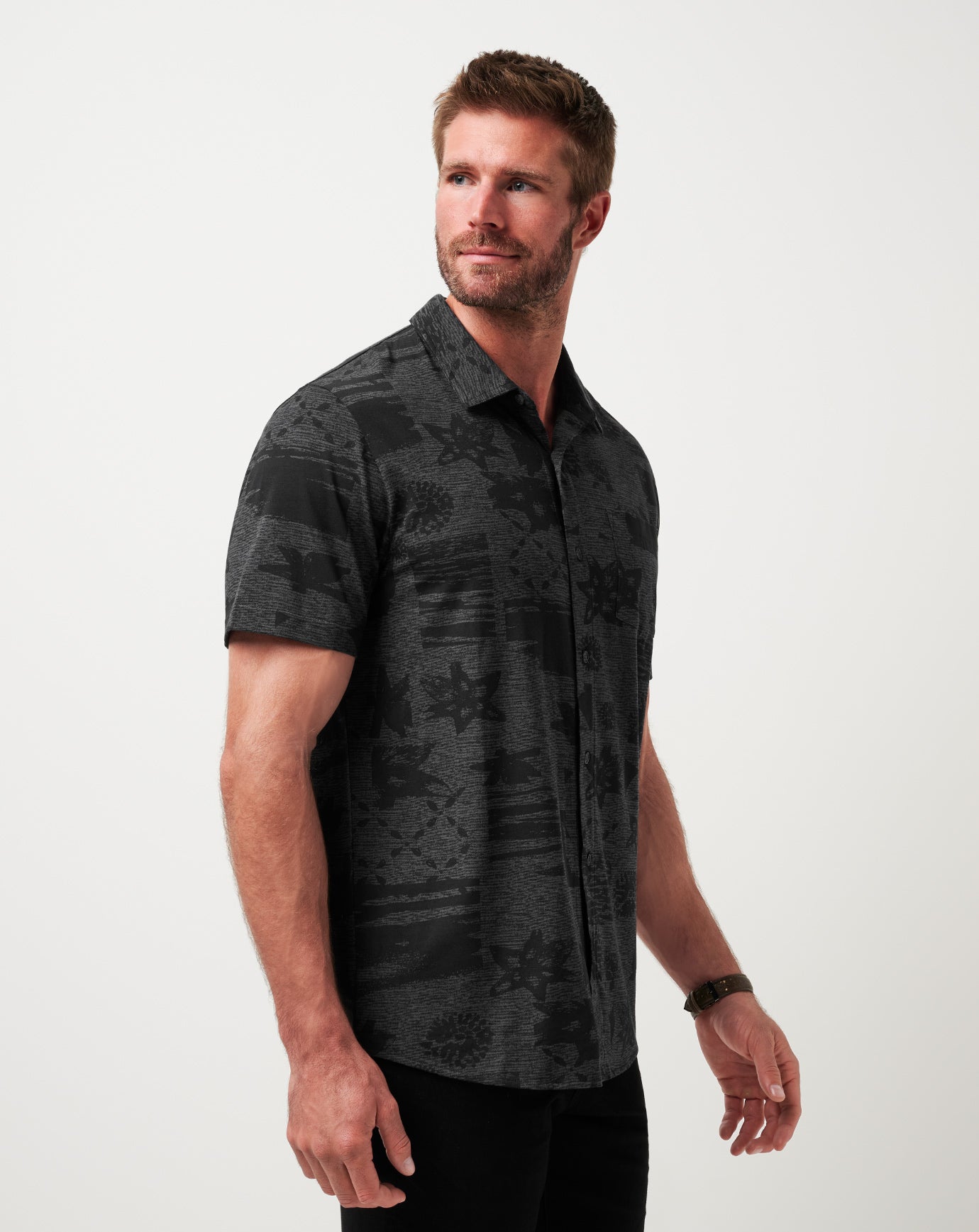 Knit Gravitation Button-Up