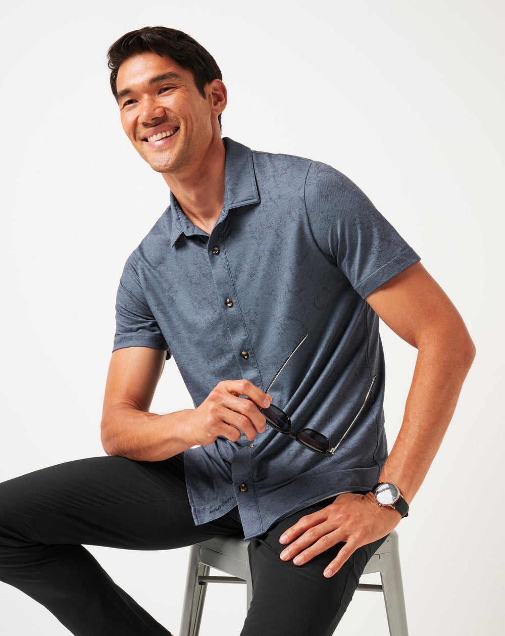 Knit Featherweight Tides Button-Up