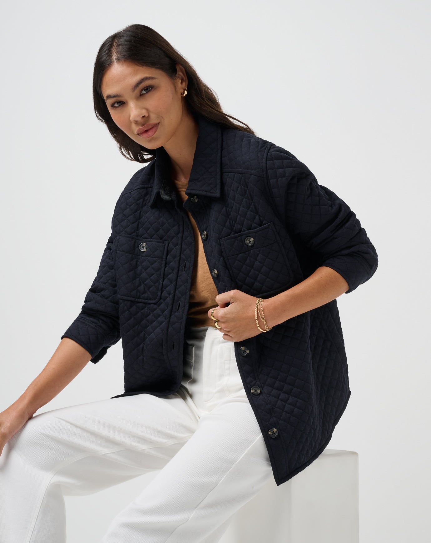 Diamond Quilted Shacket