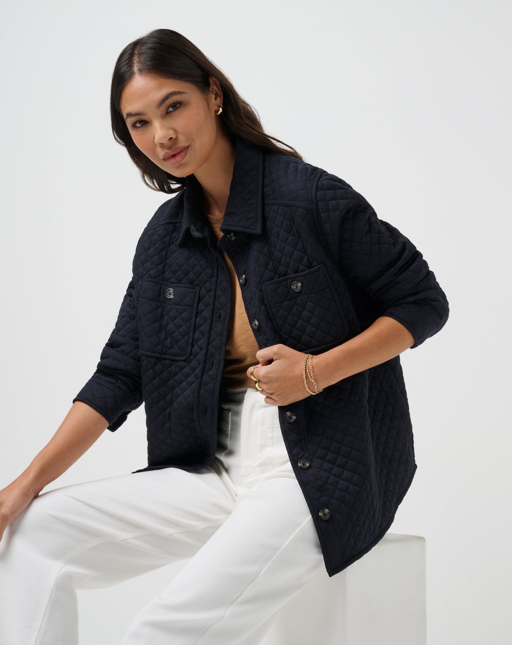 Diamond Quilted Shacket