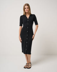 Cloud Rib Polo Midi Dress