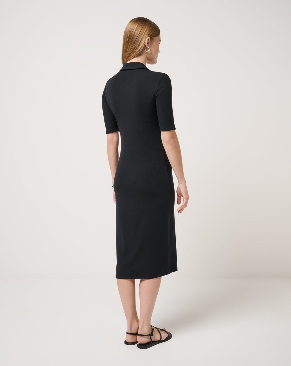 Cloud Rib Polo Midi Dress