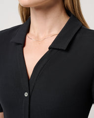 Cloud Rib Polo Midi Dress