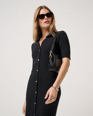 Cloud Rib Polo Midi Dress