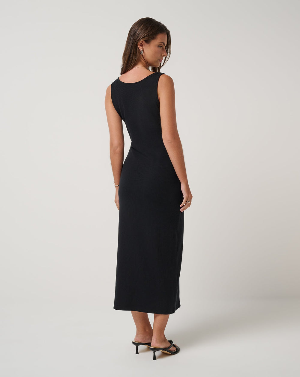 Cloud Rib Button Tank Dress